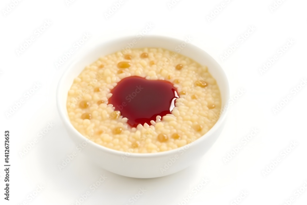 Sweet Rice Pudding Dessert on White Background Sweet Rice Pudding Dessert on White Background