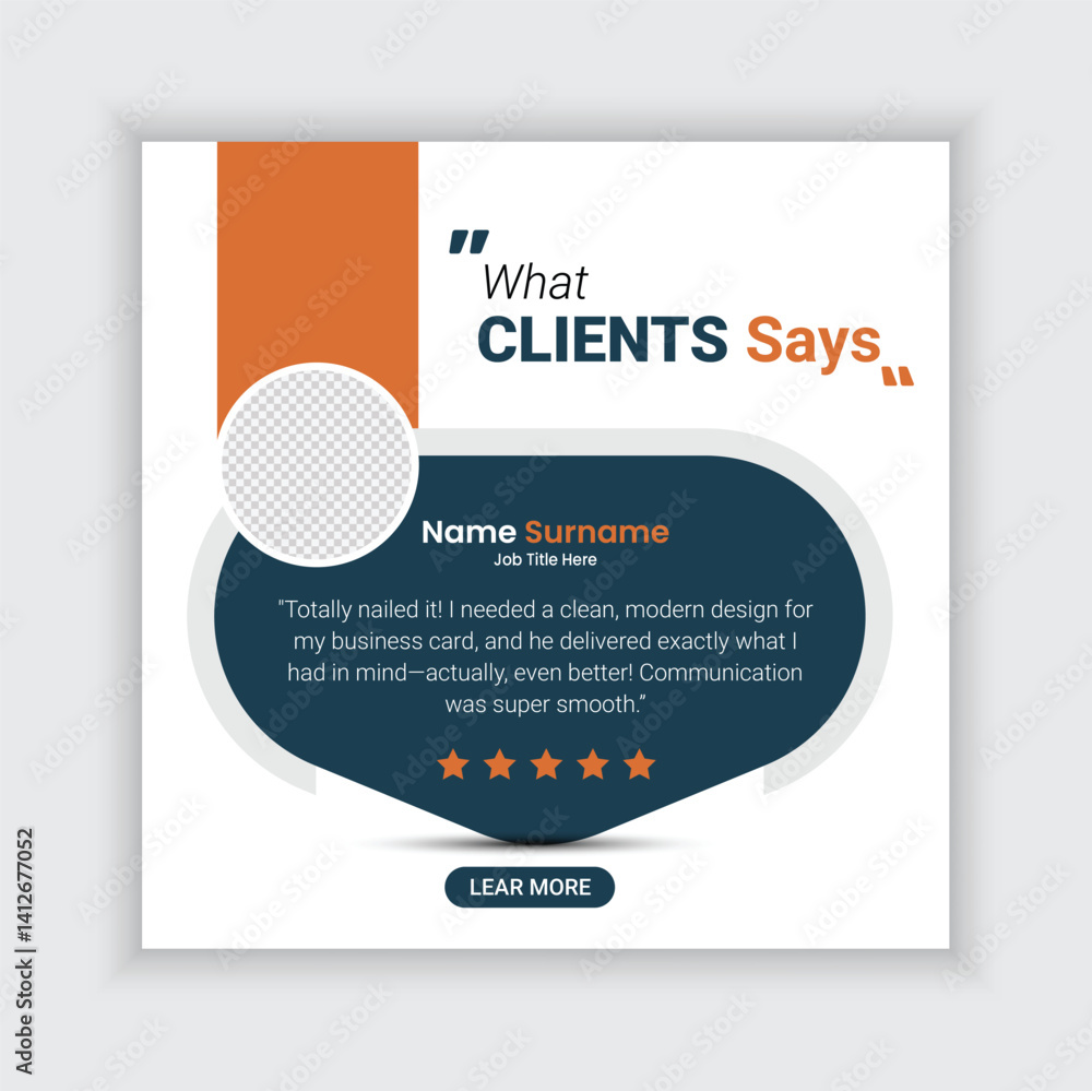 Fototapeta premium Client comment or feedback testimonial template.