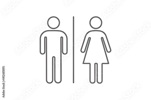 Restroom Symbol Icon for Male and Female