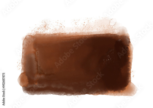 Photography Square Burnt umber watercolor background, PNG transparent background
