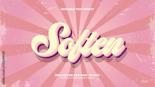PINK SOFTEN RETRO TEXT STYLE-EDITABLE TEXT EFFECT 