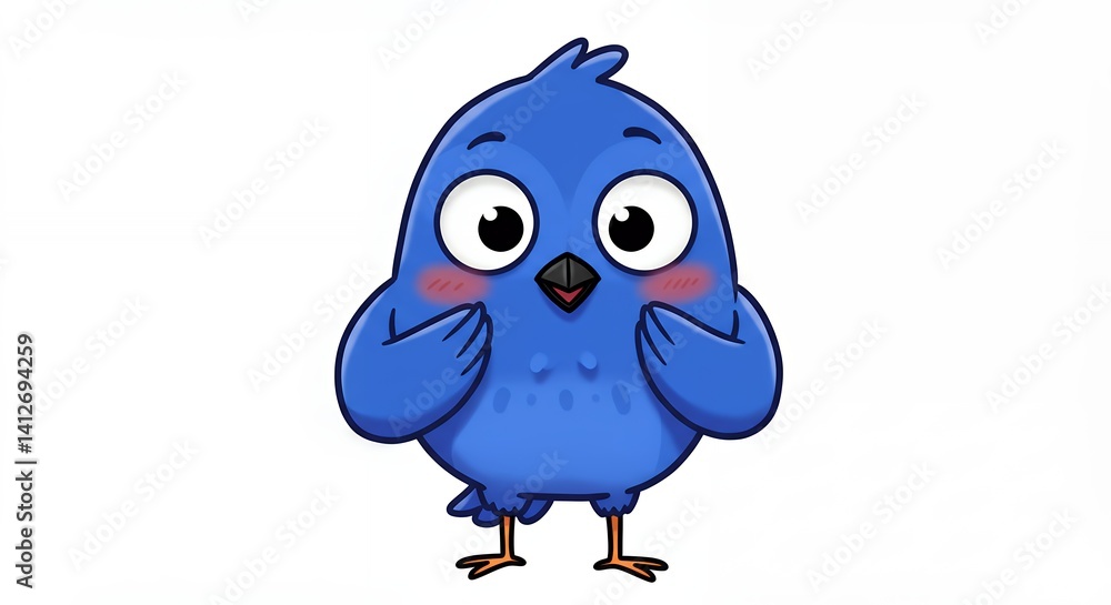 Cartoon blue bird graphic design illustration Cartoon blue bird graphic design illustration