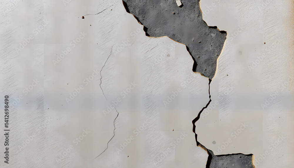 Fototapeta premium Weathered concrete wall with cracked and flaking paint, ultra-realistic high-detail texture., 8k. with white shades