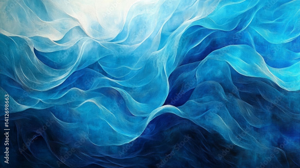 Fototapeta premium Abstract Blue Ocean Waves Texture Background