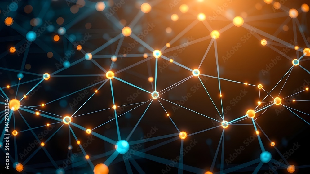 A digital rendering of a blockchain network A digital rendering of a blockchain network