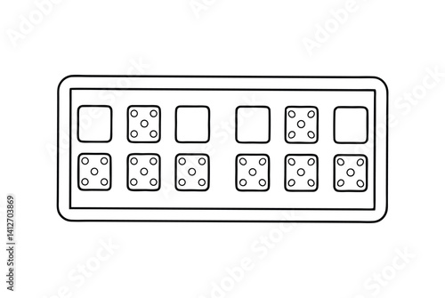 Ten Frame With Dice For Elementary Math Education Graphic Element