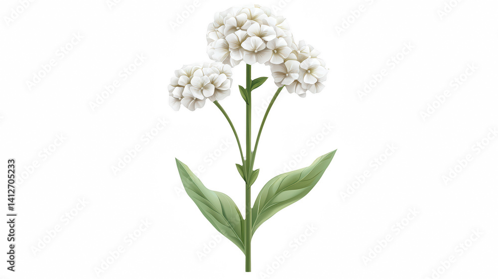Fototapeta premium a white flower on a transparent background, PNG image, PNG file, Generative art.