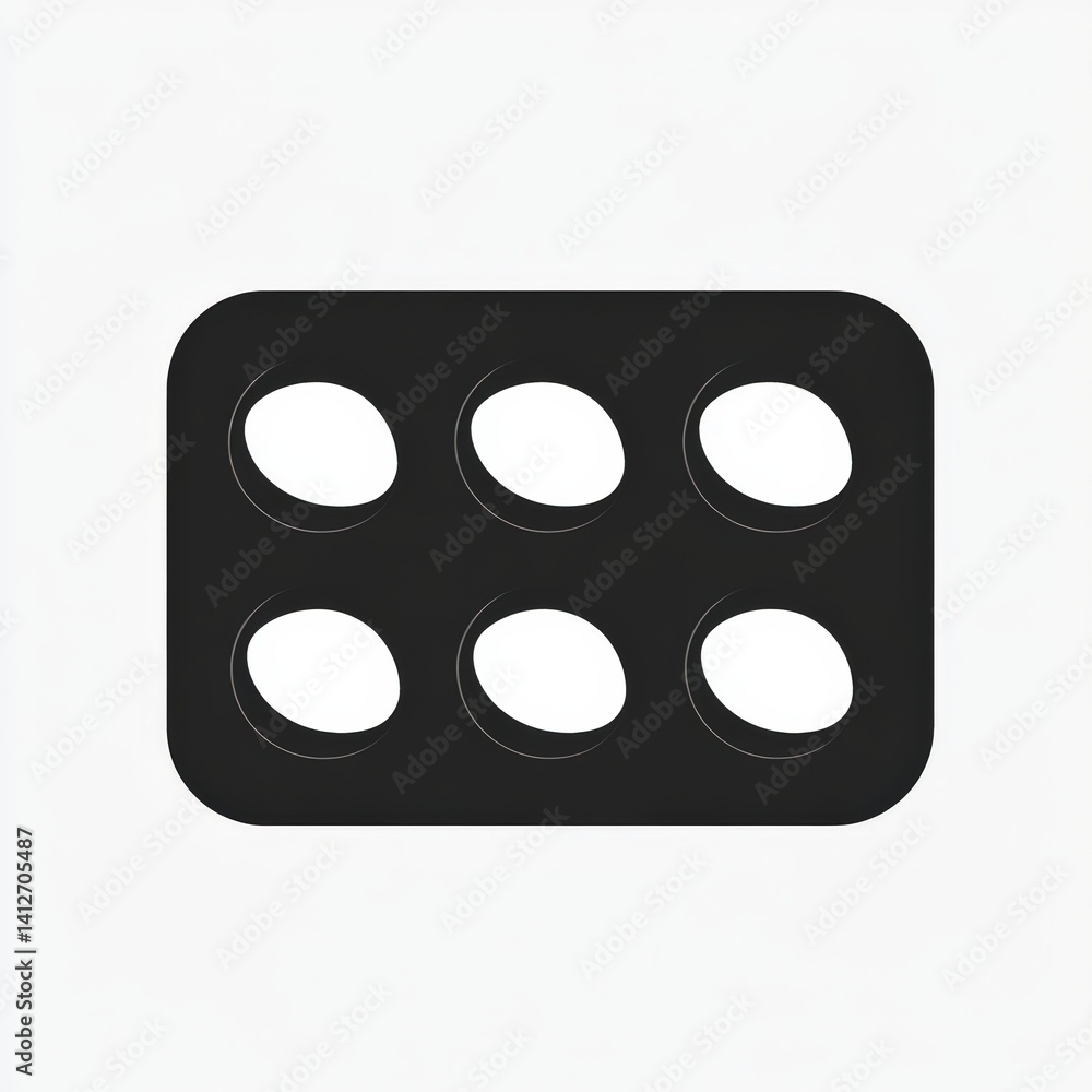 Simple Black Six-Cavity Tray for Egg or Cupcake Baking Simple Black Six-Cavity Tray for Egg or Cupcake Baking