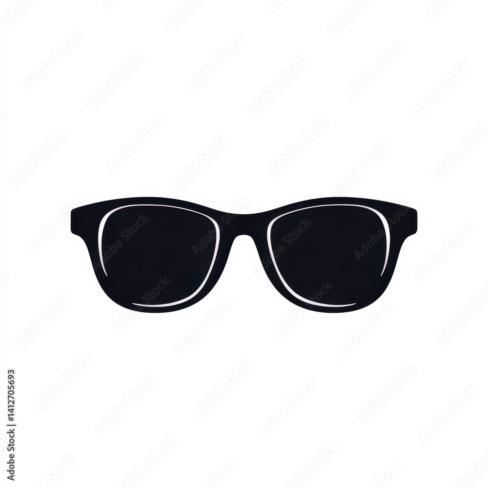 Fototapeta premium Simple Black Sunglasses Icon for Fashion and Summer Themes