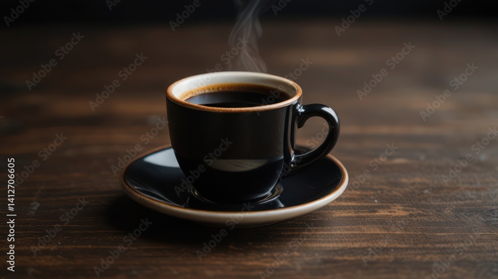 cup of coffee on wooden table cup of coffee on wooden table