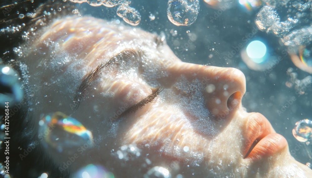 Fototapeta premium Beneath the surface a visual exploration of serenity underwater close-up tranquil dreamlike view