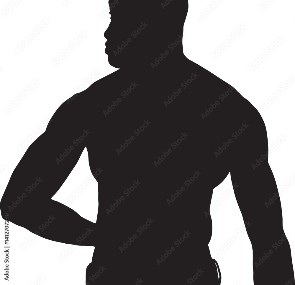 Fototapeta premium Vector; silhouette of man posing