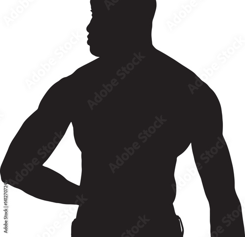 Vector; silhouette of  man posing