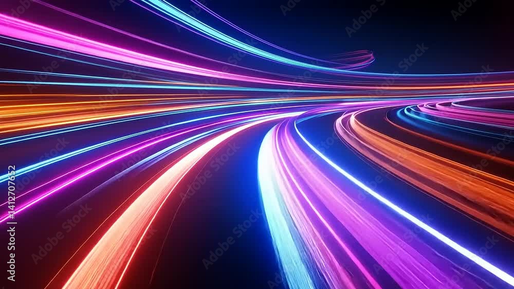 Vibrant Light Trails on a Dark Background for Abstract Art Vibrant Light Trails on a Dark Background for Abstract Art