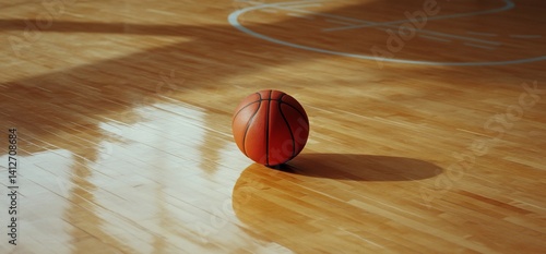 Basketball on court