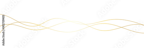 Golden wavy line, gold curved line, Vector illustration. EPS 10 .