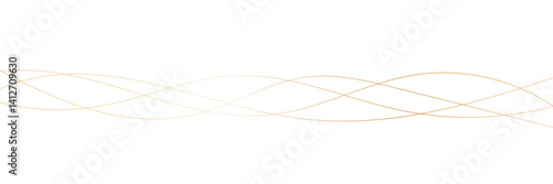 Golden wavy line, gold curved line, Vector illustration. EPS 10 .