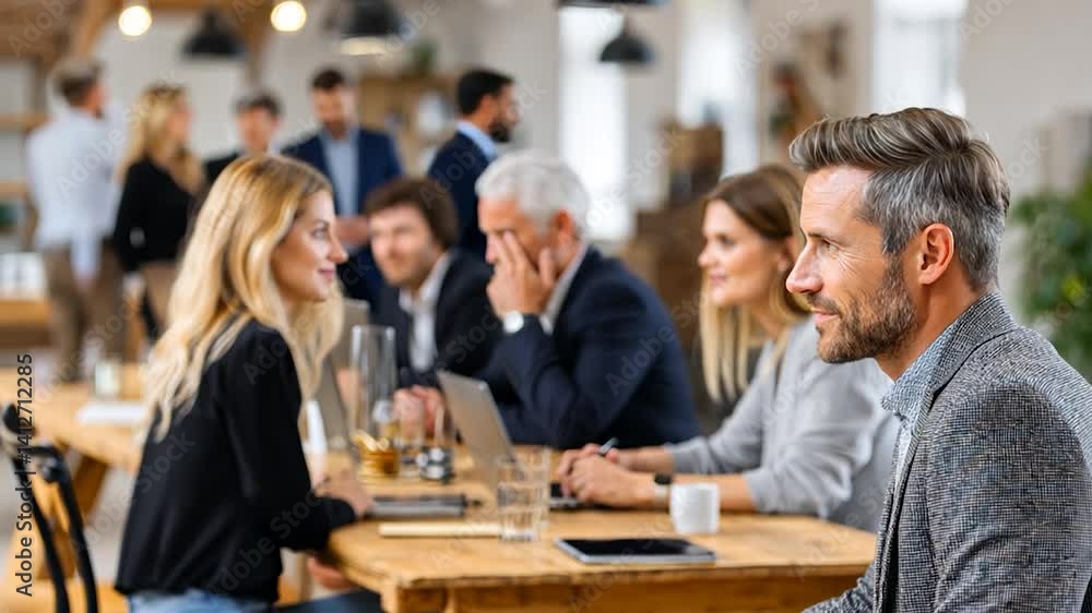 Focused businessman in a team meeting Focused businessman in a team meeting