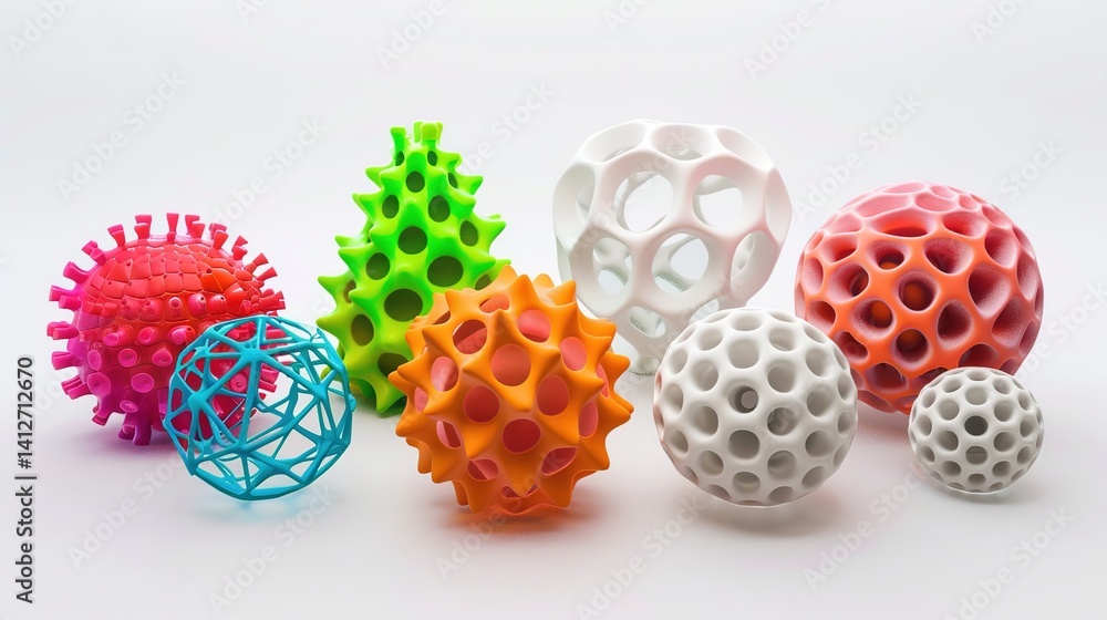 Exploring the Intricate World of Three - Dimensional Shape Materials on a White Background: A Visual and Textural Odyssey Exploring the Intricate World of Three - Dimensional Shape Materials on a White Background: A Visual and Textural Odyssey