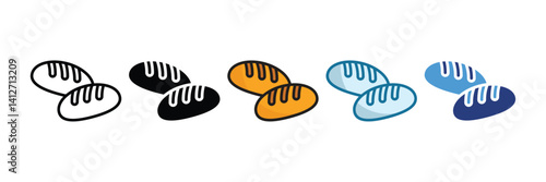 Bread Icon Set Multiple Style Collection