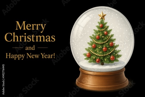 Celebrate the Holiday Season With a Festive Snow Globe Featuring a Decorated ...