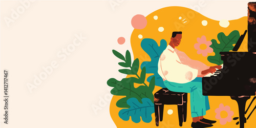 A lone pianist pours his so...