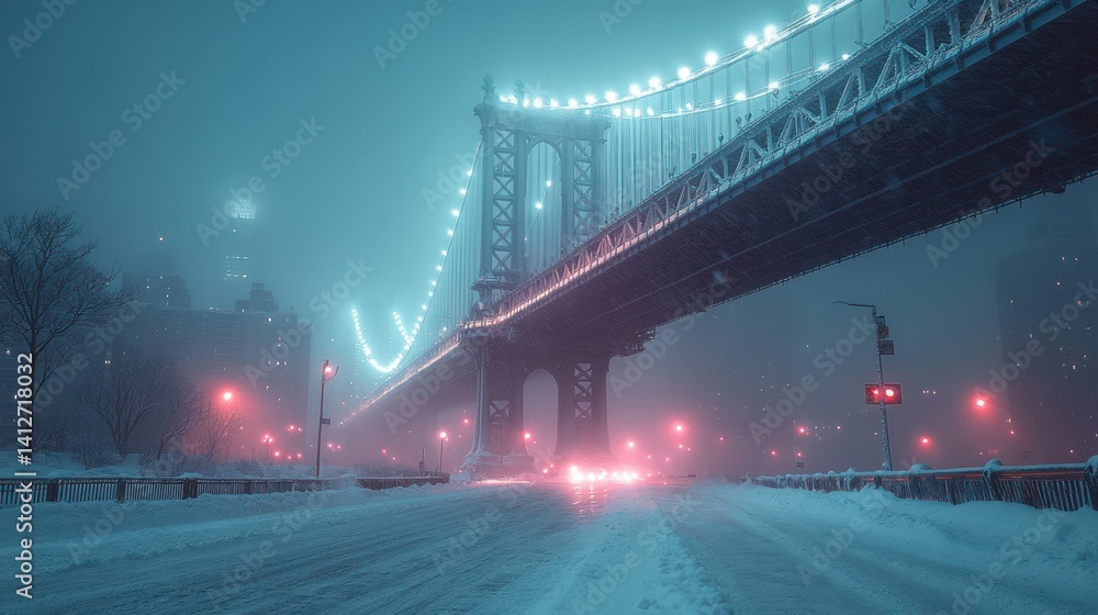 Urban bridge night landscape