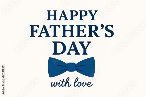 Celebrate Fathers Day With a Blue Bow Design and Festive Message