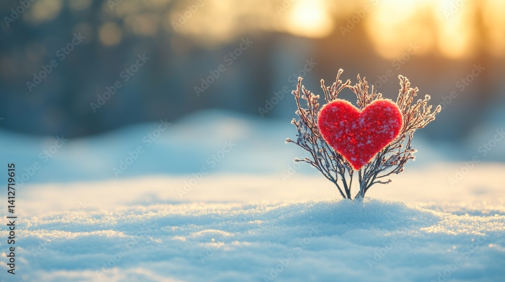 Fototapeta premium A tree in the shape of a heart glows on a white surface, illuminated by warm lighting, representing family and friendship