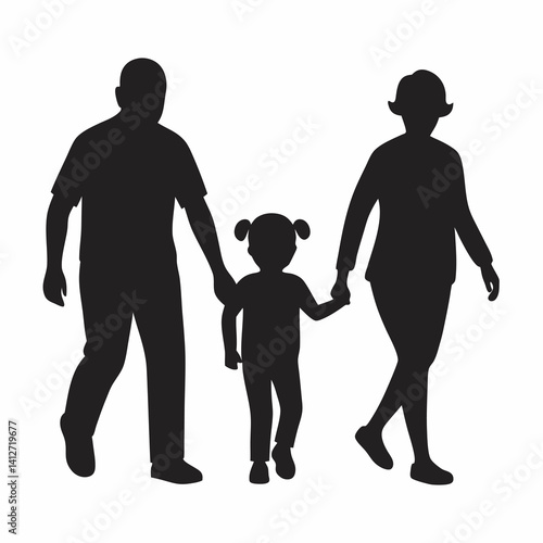 family silhouette vector