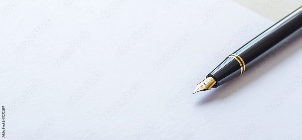 Elegant Fountain Pen on Paper Elegant Fountain Pen on Paper