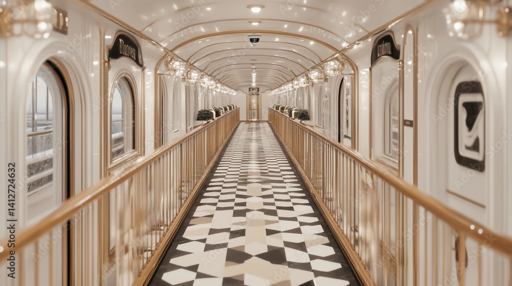 Obraz premium Luxurious corridor with ornate design