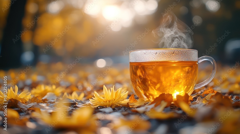 Warm beverage outdoor gathering