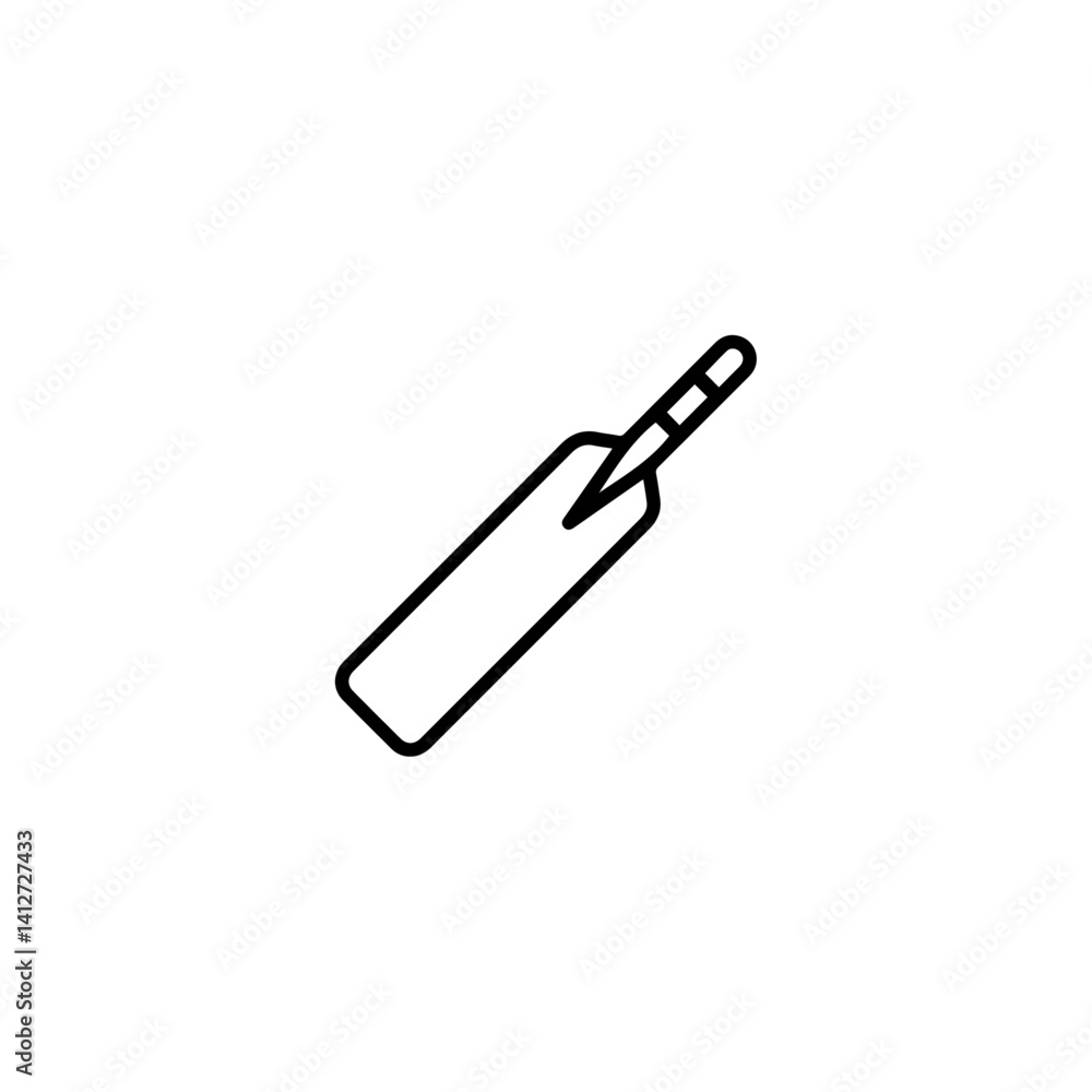 Cricket bat icon flat vector design Cricket bat icon flat vector design