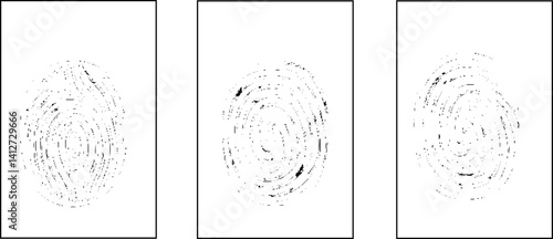 Abstract Biometric Fingerprints Set Print for Identity Person. Vector