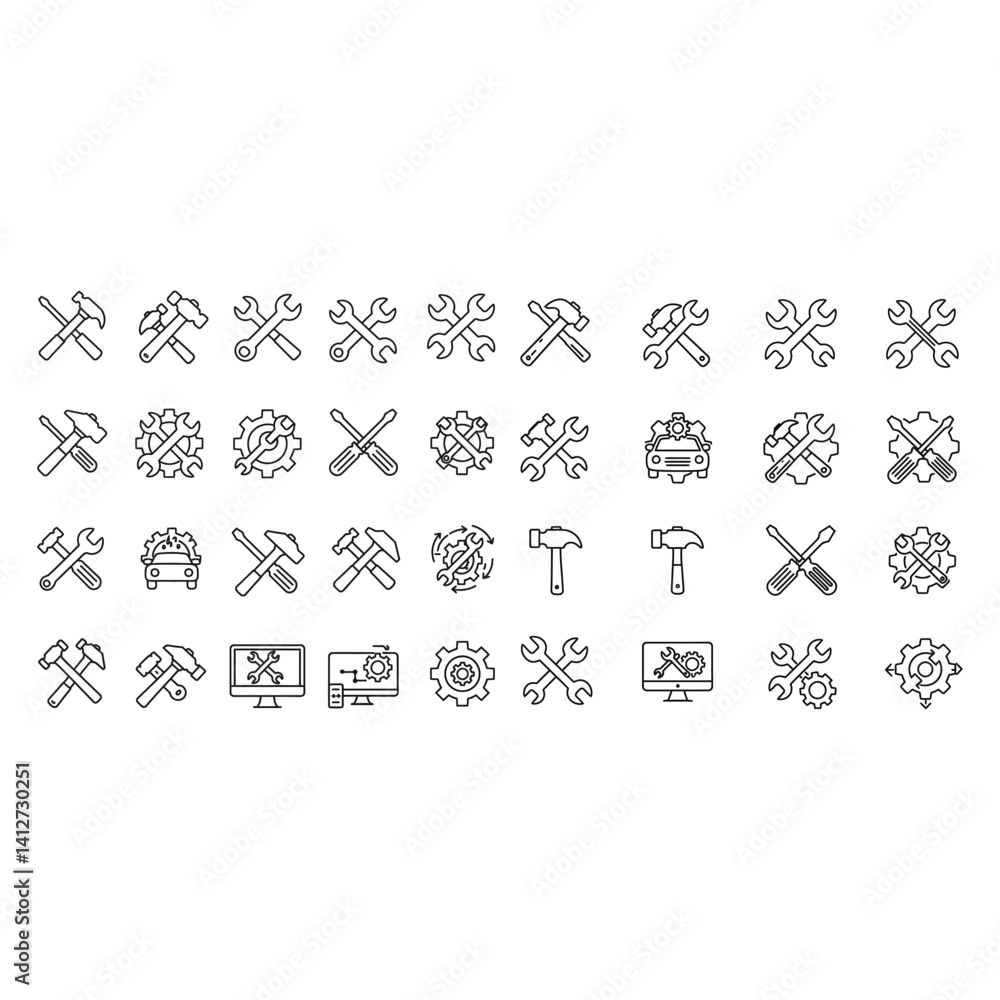 Fototapeta premium Tools icone set vactor