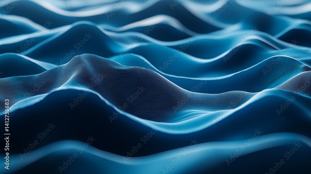 Obraz premium Abstract Blue Digital Waves Background