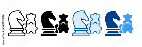 Strategic Puzzle Icon Set Multiple Style Collection