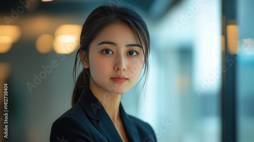 Free Download Confident Businesswoman Standing Indoors at Office - GFXLoad