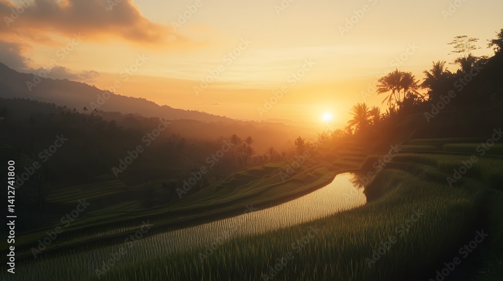 Fototapeta premium sunset over the mountains