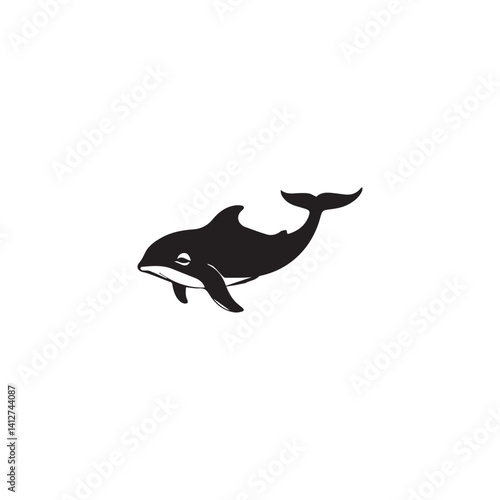 image of a shark from the side, logo, black and white, graphics, vector
