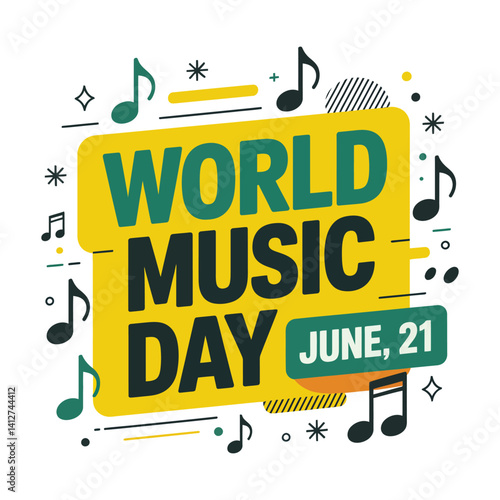Minimalist Vector for World Music Day 21 June.