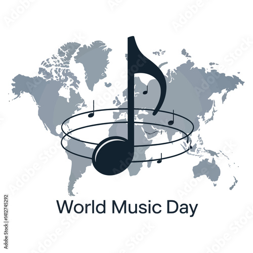 Minimalist Vector for World Music Day 21 June.