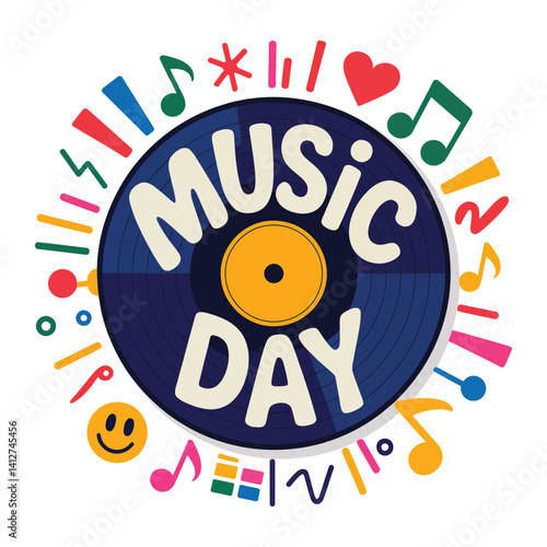 Minimalist Vector for World Music Day 21 June.
