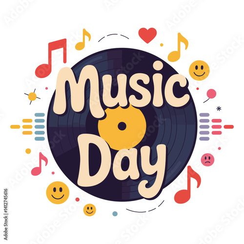 Minimalist Vector for World Music Day 21 June.