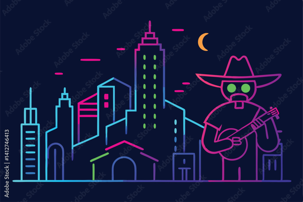 Obraz premium vector illustration of a city