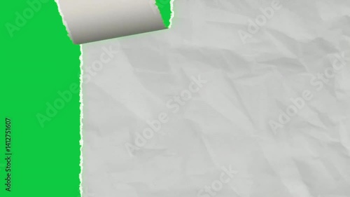 A paper roll effect with a green screen background, ideal for creating custom video compositions and creative video transitions.