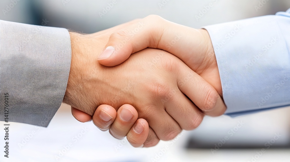 Business partners shaking hands after successful negotiation symbolizing trust and collaboration : Generative AI Business partners shaking hands after successful negotiation symbolizing trust and collaboration : Generative AI