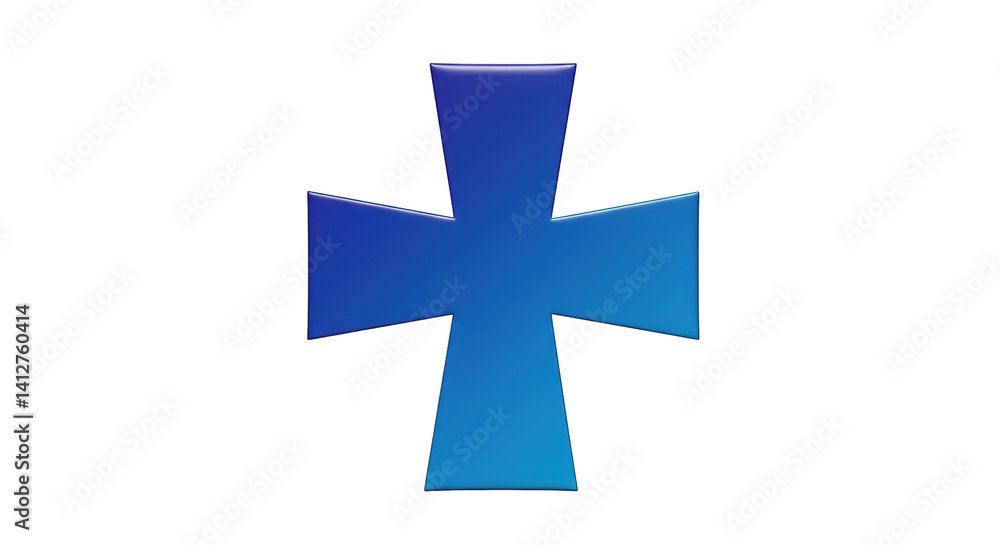 Obraz premium Isolated Blue Cross Symbol