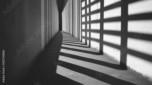 Striking Shadows and Light Play in an Urban Interior Space Capturing Contrasts